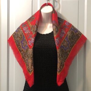 Glentex square scarf with lurex Made in Japan 30x30”